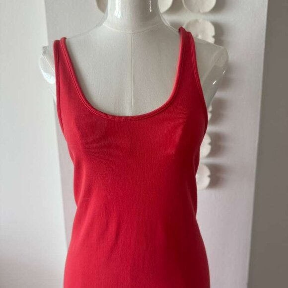 Banana Republic Red Racerback Tank Midi Dress – Soft Cotton Knit, Size XL - Picture 5 of 7